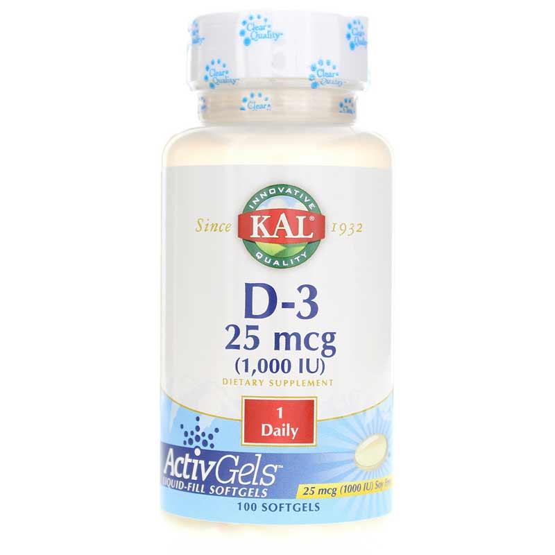 Kal D-3 25 Mcg (1000 IU) ActivGels 100 Softgels