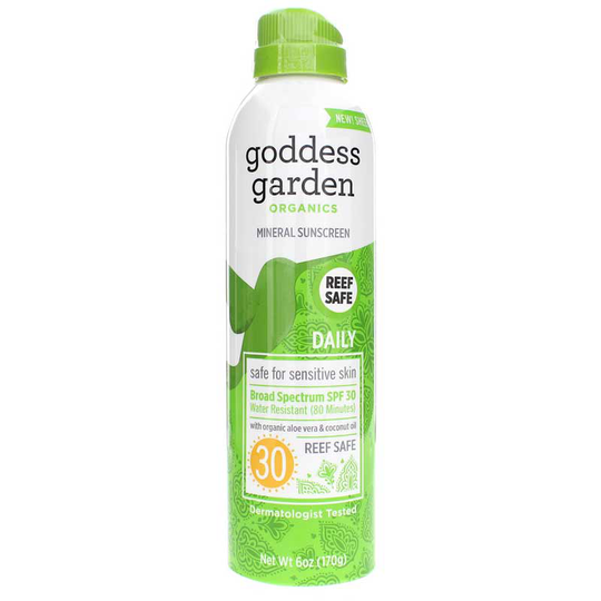 Goddess Garden Organics Daily SPF 30 Mineral Sunscreen Continuous Spray 6 Oz