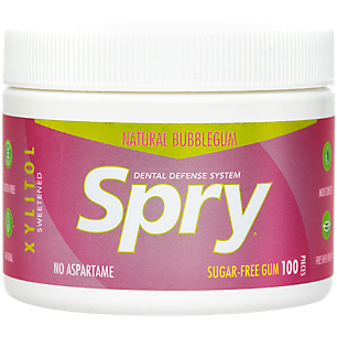 Spry Sugar Free Gum with Xylitol - Natural Bubblegum (100 Pieces)