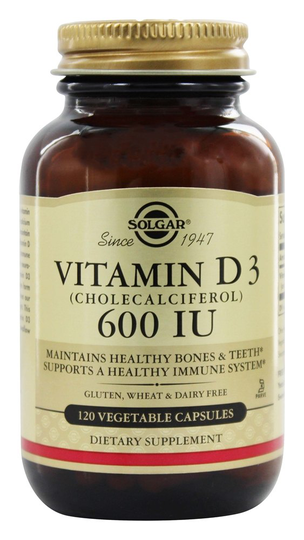Solgar - Vitamin D3 Cholecalciferol 600 IU - 120 Vegetarian Capsules