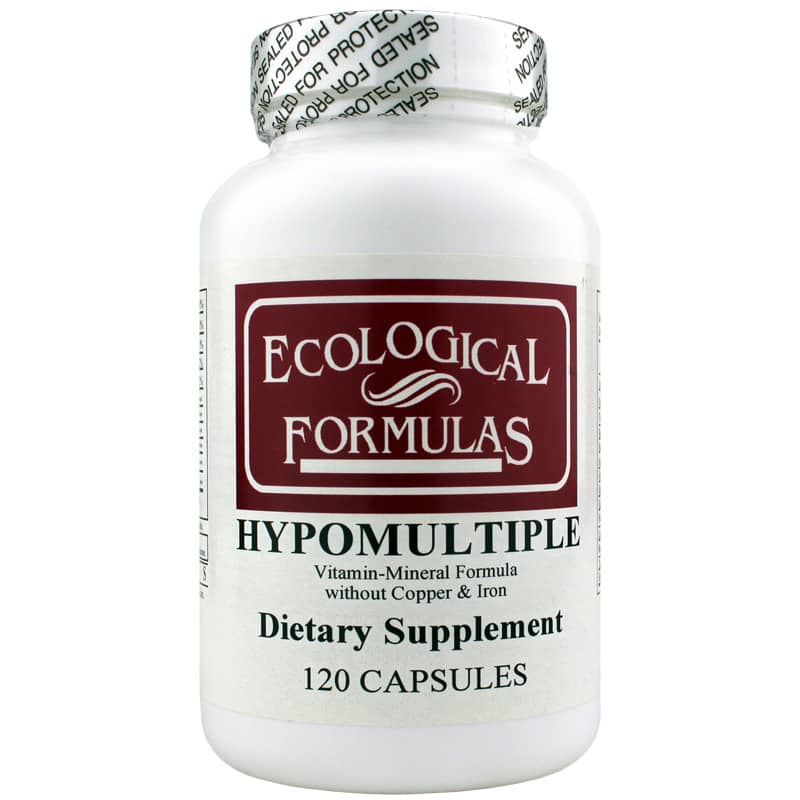 Ecological Formulas Hypomultiple Vitamin-Mineral Formula without Copper & Iron 120 Capsules