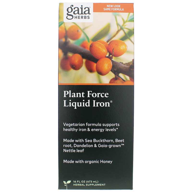 Gaia Herbs Plant Force Liquid Iron 16 Oz