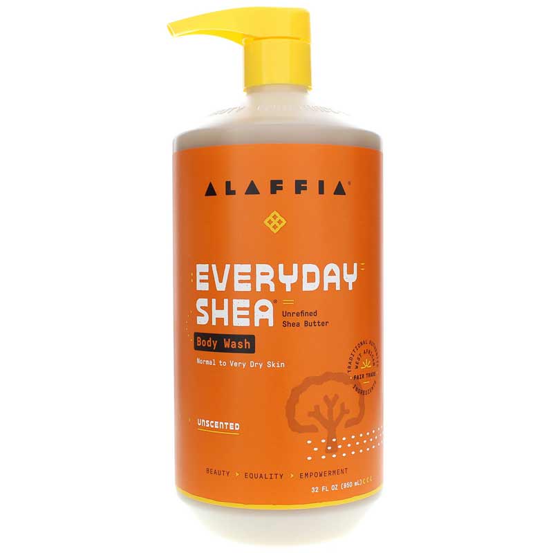 Alaffia Body Wash Everyday Shea Unscented 32 Oz