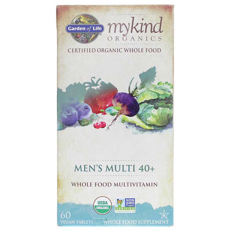 Garden of Life mykind Organics Men's Multi 40+ Whole Food Multivitamin 60 Veg Tablets