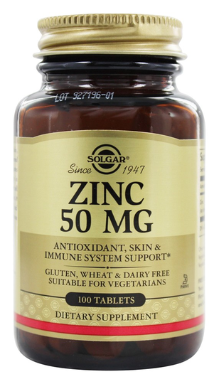 Solgar - Zinc 50 mg. - 100 Tablets