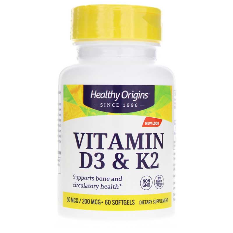 Healthy Origins Vitamin D3 & K2 60 Softgels