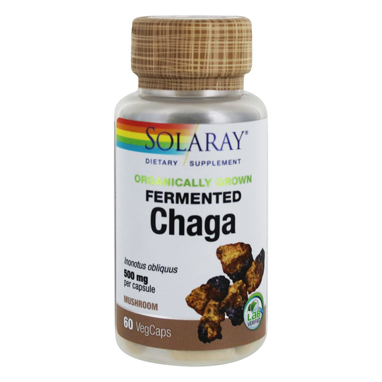 Solaray - Organically Grown Fermented Chaga Mushroom 500 mg. - 60 Vegetable Capsule(s)