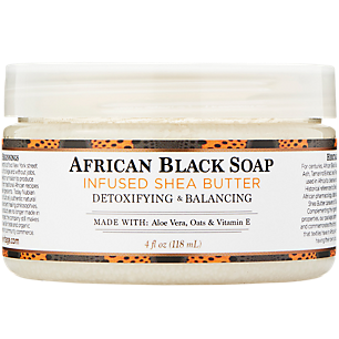 African Black Soap Infused Shea Butter with Aloe, Oats & Vitamin E (4 Ounces)