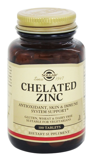 Solgar - Chelated Zinc Advanced Patented Process - 100 Tablets
