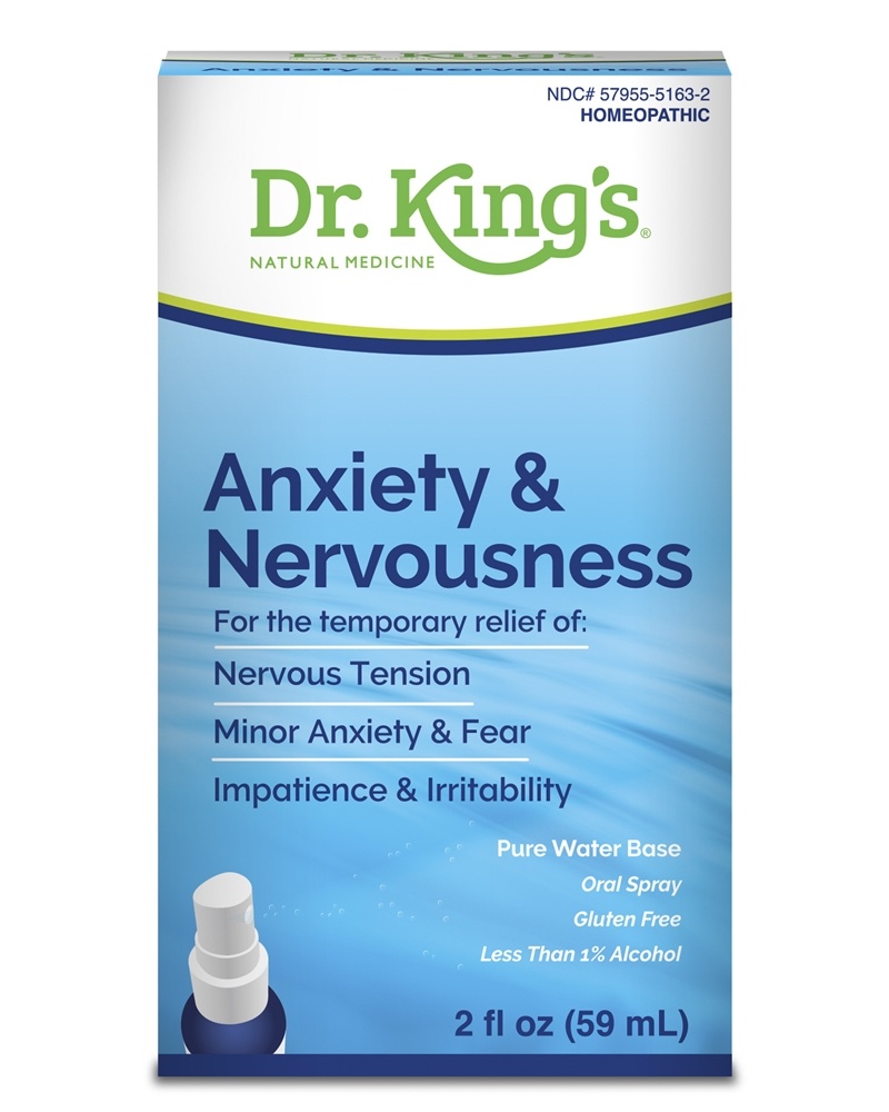 King Bio - Anxiety & Nervousness Oral Spray Homeopathic Natural Medicine - 2 fl. oz.