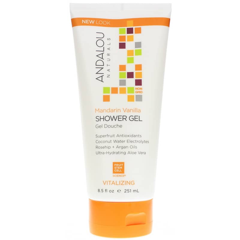 Andalou Naturals Mandarin Vanilla Shower Gel, Vitalizing Formula 8.5 Oz