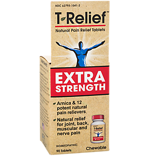 T-Relief Extra Strength with Arnica - Homeopathic Medicine for Pain Relief (90 Chewable Tablets)