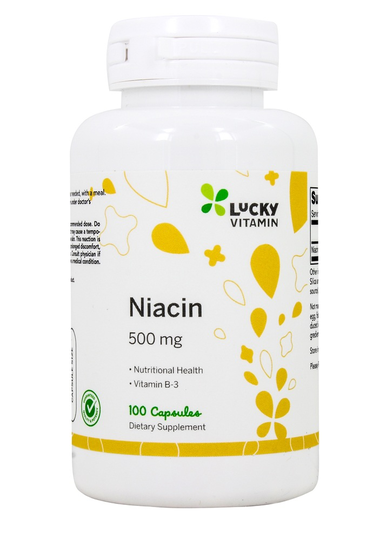 LuckyVitamin - Niacin 500 mg. - 100 Capsules