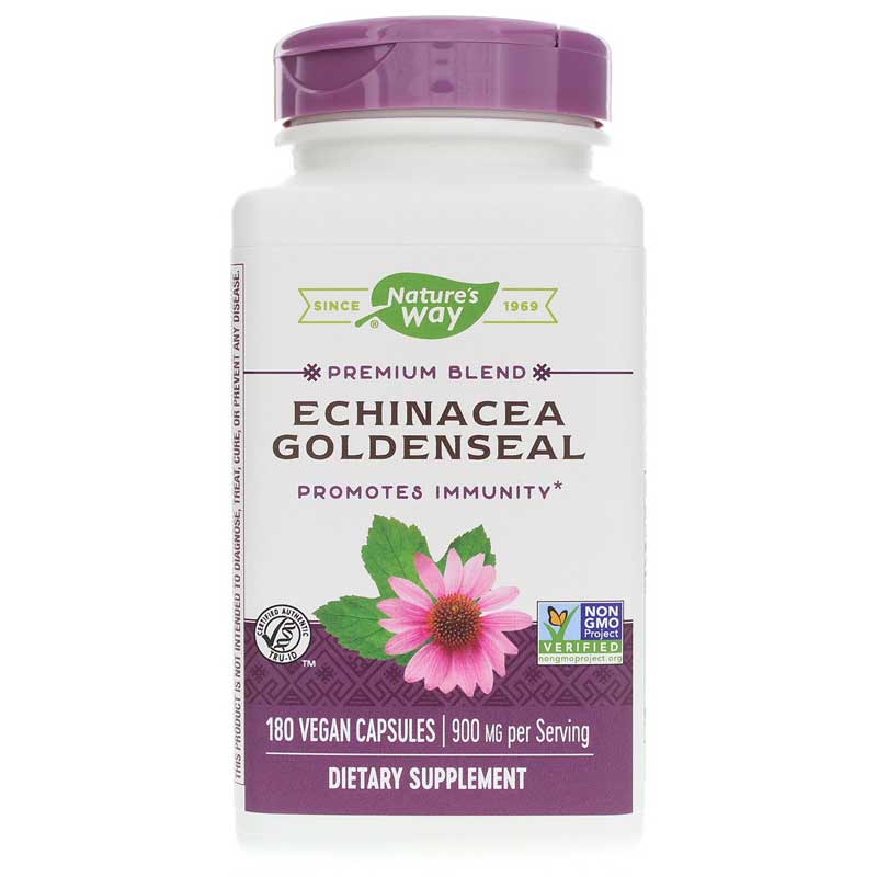 Natures Way Echinacea Goldenseal Premium Blend 180 Vegan Capsules