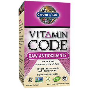 Vitamin Code Raw Antioxidants with Whole Food Vitamin A, C, E + Selenium (30 Vegan Capsules)
