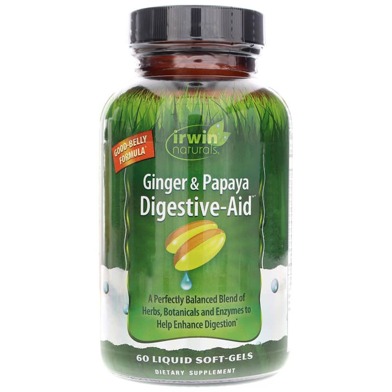 Irwin Naturals Ginger & Papaya Digestive-Aid 60 Liquid Softgels