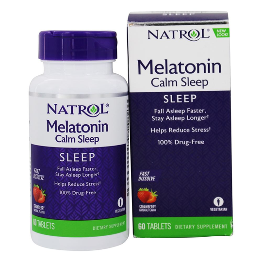 Natrol - Advanced Melatonin Calm Sleep Fast Dissolve Strawberry Flavor - 60 Tablets