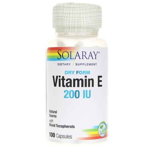 Solaray Dry Form Vitamin E 200 IU 100 Capsules