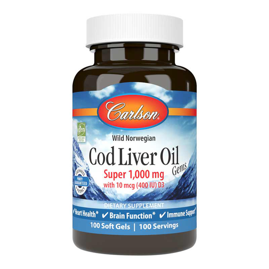 Carlson Labs Cod Liver Oil Gems Super 1000 Mg Softgels