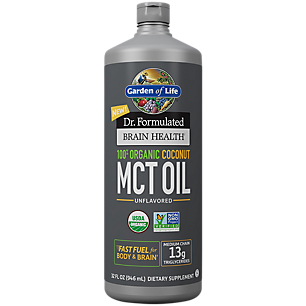 Dr. Formulated 100% Organic Coconut MCT Oil for Brain Health - Unflavored (63 Servings)