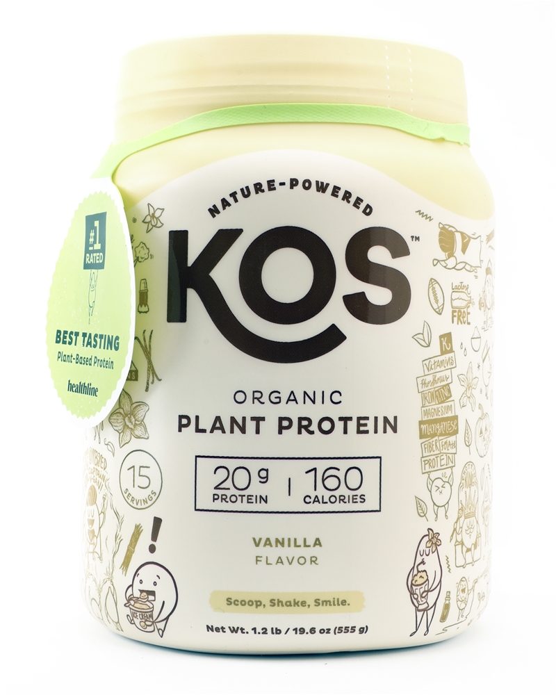KOS - Organic Plant Protein Powder 15 Servings Vanilla - 1.2 lb.