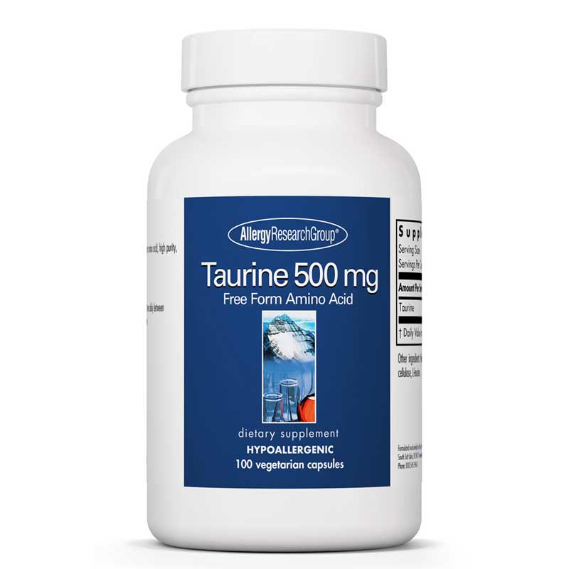 Allergy Research Group Taurine 500 Mg 100 Veg Capsules