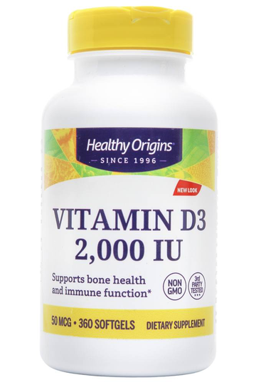 Healthy Origins - Vitamin D3 2000 IU - 360 Softgels