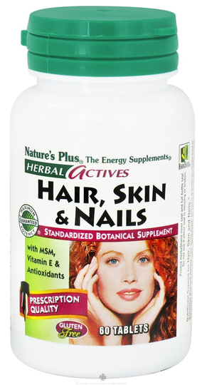 Natures Plus - Herbal Actives Hair Skin & Nails - 60 Tablets