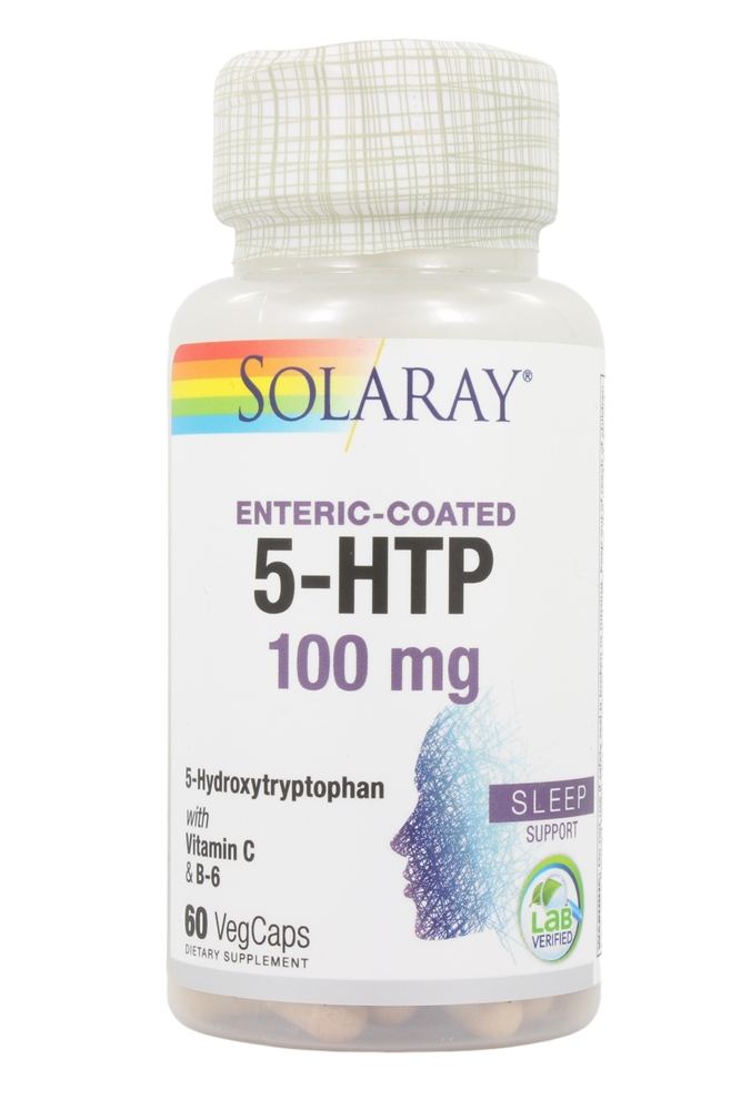 Solaray - Guaranteed Potency L-5-hydroxy Tryptophan Serotonin Support 100 mg. - 60 Capsules