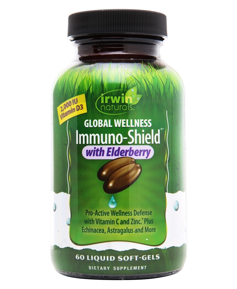 Irwin Naturals - Global Wellness Immuno-Shield with Elderberry - 60 Liquid Softgels