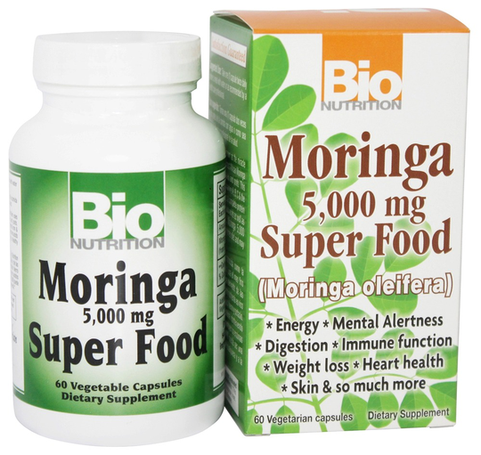 Bio Nutrition - Moringa Super Food (Moringa oleifera) 5000 mg. - 60 Vegetarian Capsules