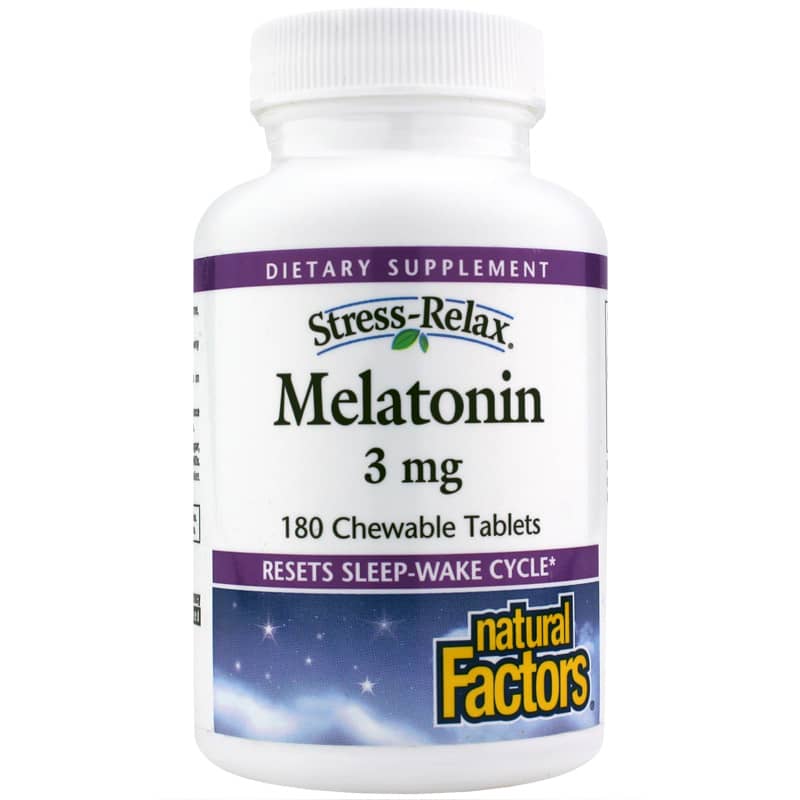 Natural Factors Stress-Relax Melatonin 3 Mg Chewable 180 Chewable Tablets