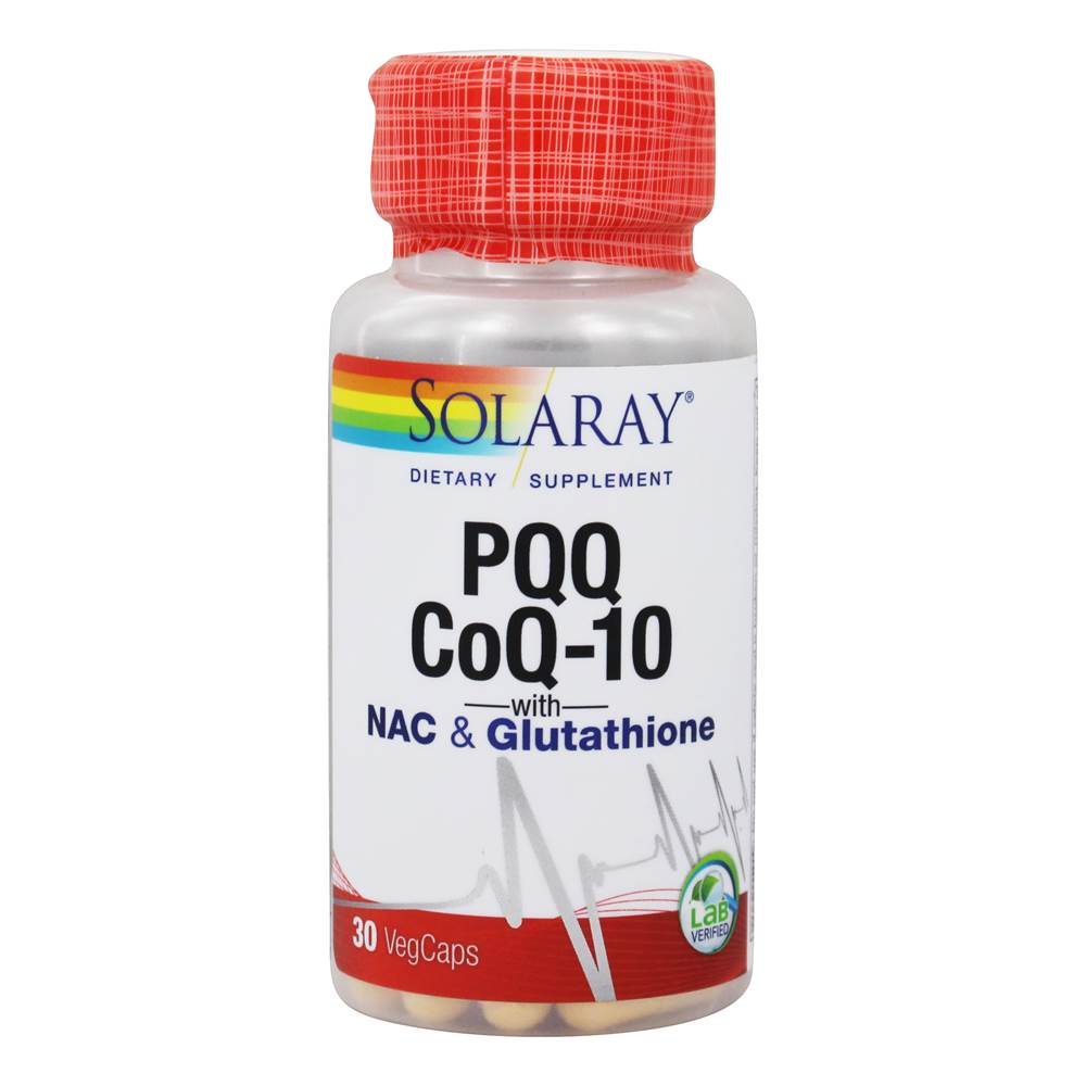 Solaray - PQQ & CoQ-10 with NAC & Glutathione - 30 Vegetable Capsule(s)
