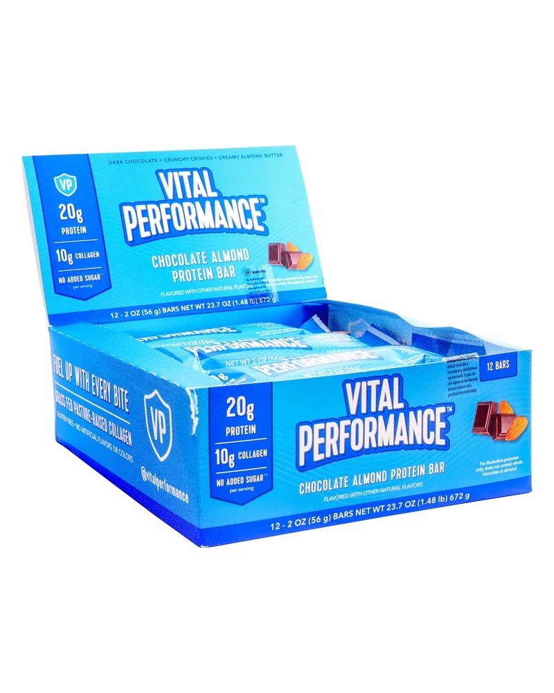 Vital Proteins - Vital Performance Protein Bars Box Chocolate Almond - 12 Bars