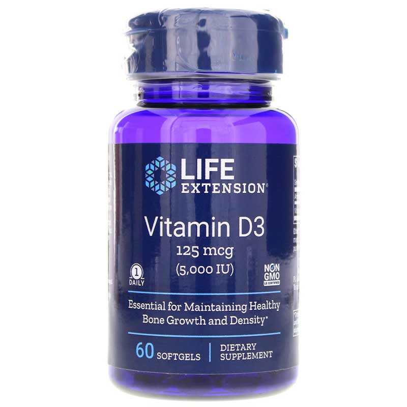 Life Extension Vitamin D3 125mcg (5000 IU) 60 Softgels