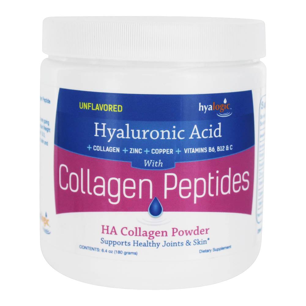 Hyalogic - Hyaluronic Acid with Collagen Peptides HA Powder Unflavored - 6.4 oz.
