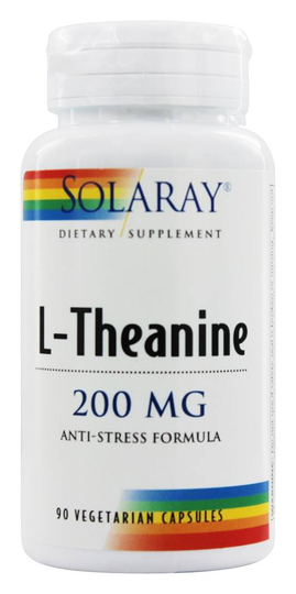Solaray - L-Theanine Anti-Stress Formula 200 mg. - 90 Vegetarian Capsules