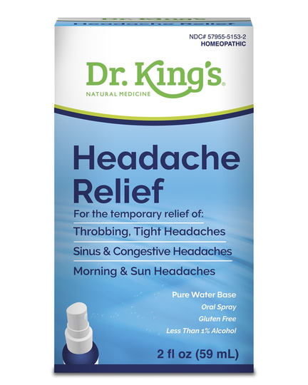 King Bio - Headache Relief Oral Spray Homeopathic Natural Medicine - 2 fl. oz.