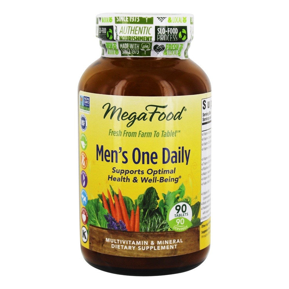 MegaFood - Men's One Daily Multivitamin & Mineral Dietary Supplement - 90 Vegetarian Tablets