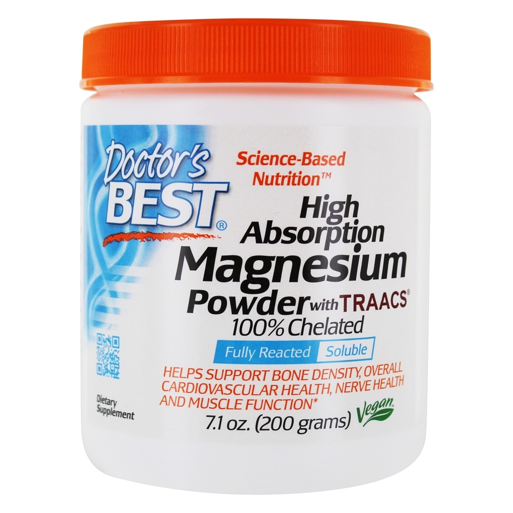 Doctor's Best - High Absorption Magnesium Powder with TRAACS 100 Chelated 200 mg. - 7.1 oz.