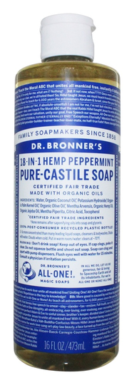 Dr. Bronners - 18-in-1 Hemp Pure Castile Liquid Soap Peppermint - 16 fl. oz.
