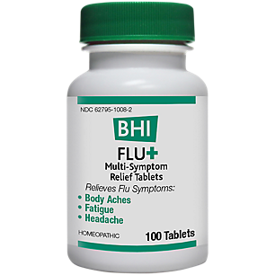 Flu + Multi-Symptom Relief Tablets - Homeopathic Medicine for Body Aches, Fatigue & Headaches (100 Tablets)