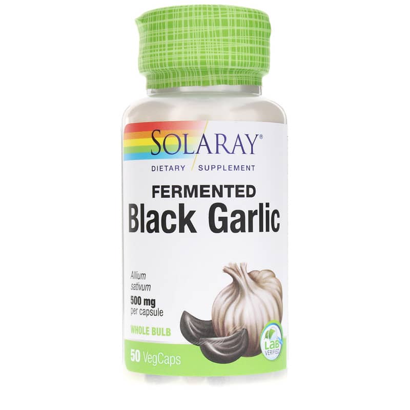Solaray Fermented Black Garlic 500 Mg 50 Veg Capsules