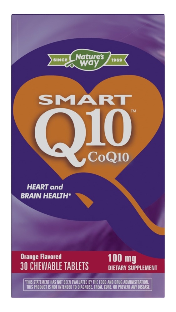 Nature's Way - SMART Q10 CoQ10 Orange Cream Flavor 100 mg. - 30 Chewable Tablets