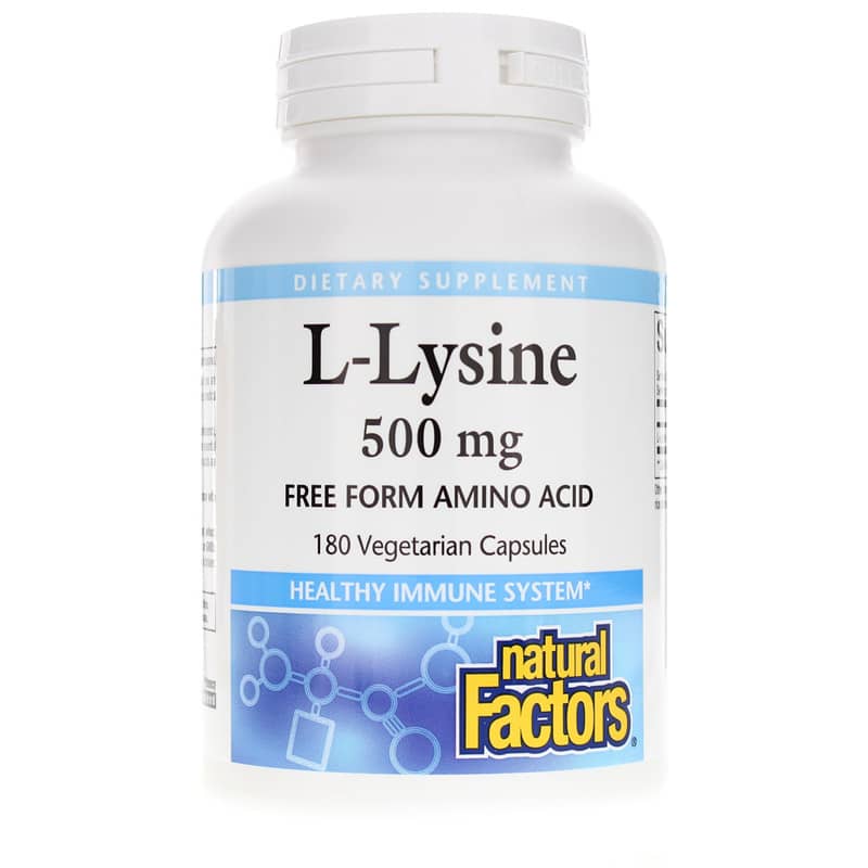 Natural Factors L-Lysine 500 Mg 180 Veg Capsules