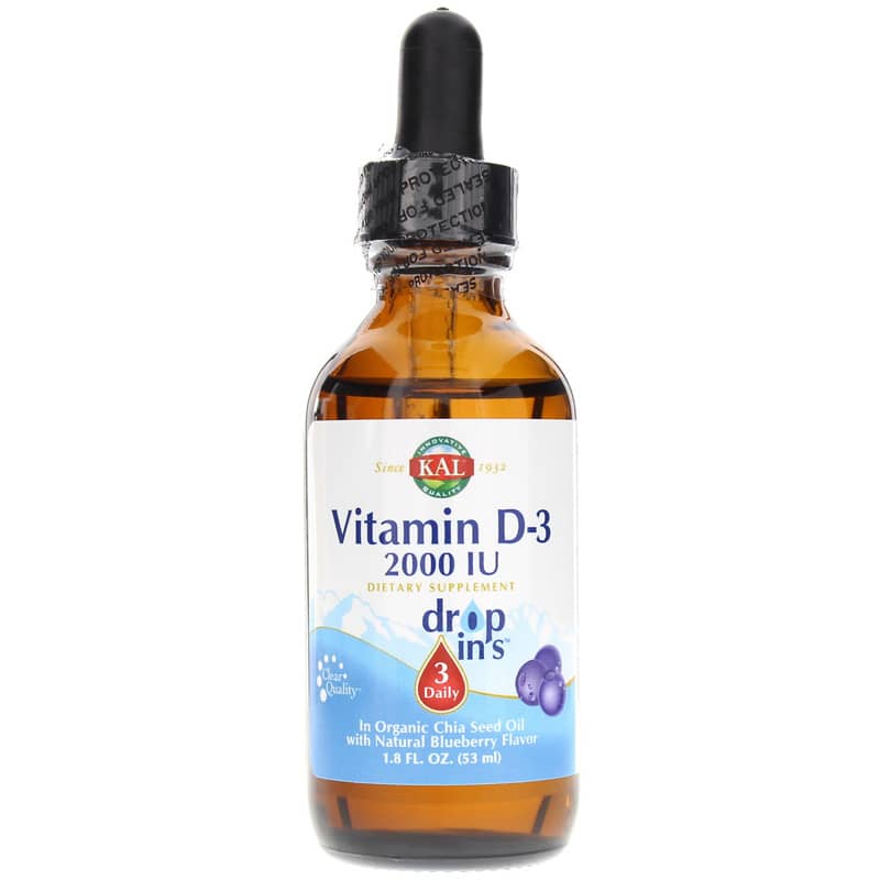 Kal Vitamin D-3 2000 IU DropIns Blueberry 1.8 Oz