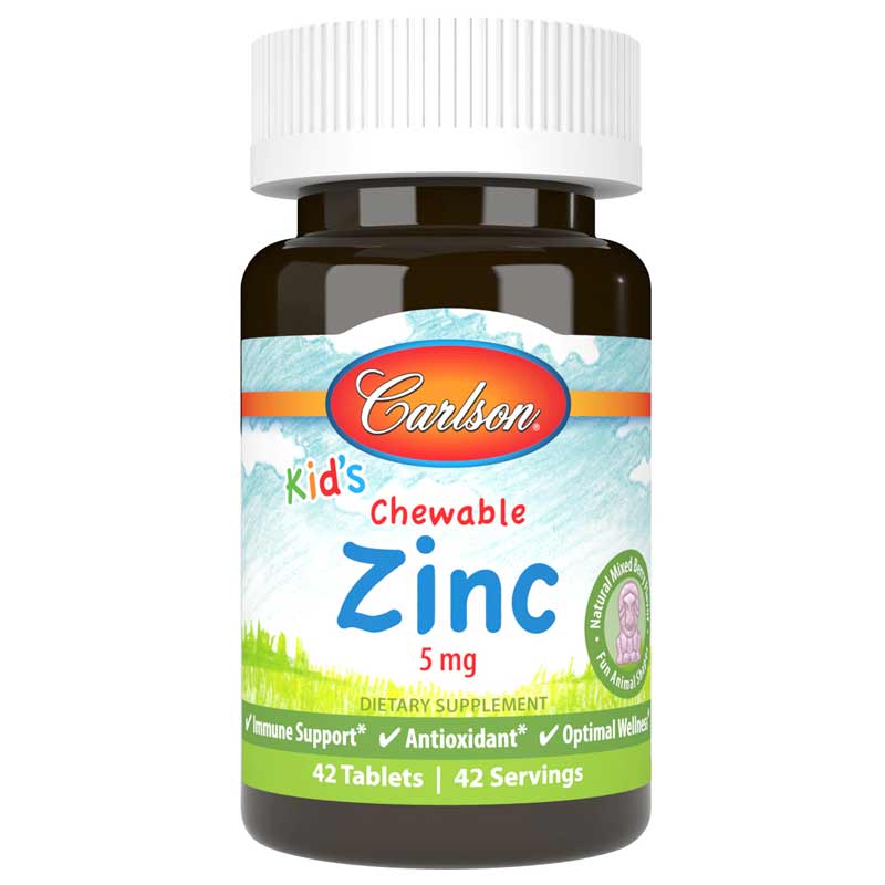 Carlson Labs Kid's Chewable Zinc 5 Mg 42 Tablets