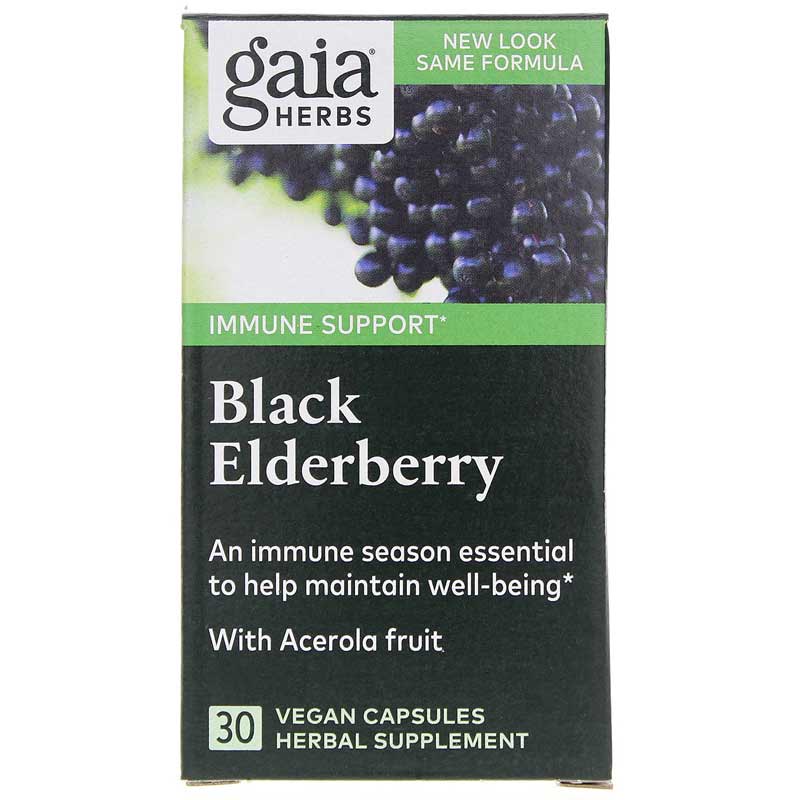 Gaia Herbs Black Elderberry 30 Vegan Capsules 30 Veg Capsules