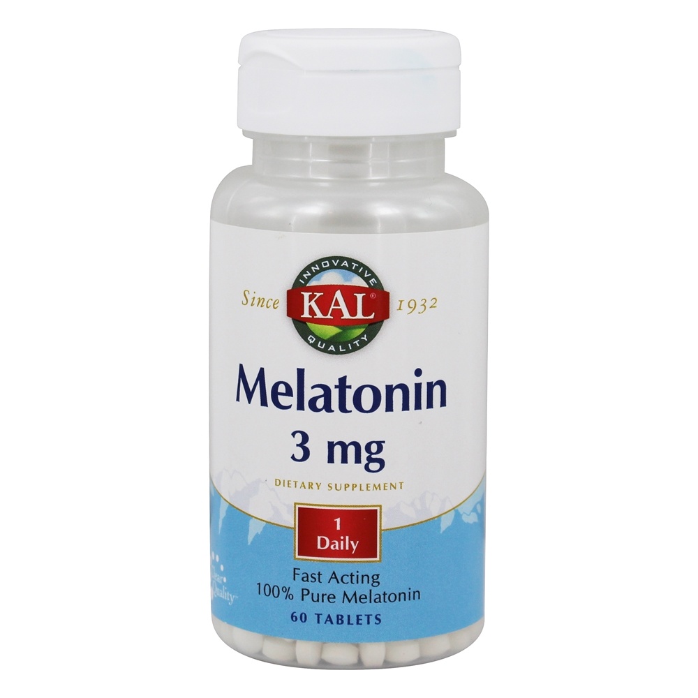 Kal - 100 Pure Fast Acting Melatonin 3 mg. - 60 Tablets