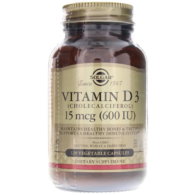 Solgar Vitamin D3 15 Mcg (600 IU) 120 Veg Capsules